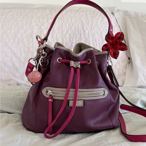 Coach Purple and Pink Leather Backpack